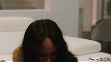 Ebony babe August Skye and her roommate Ameena Green taking turns giving each other back massage.August rims her ass.In return Ameena licks her pussy.